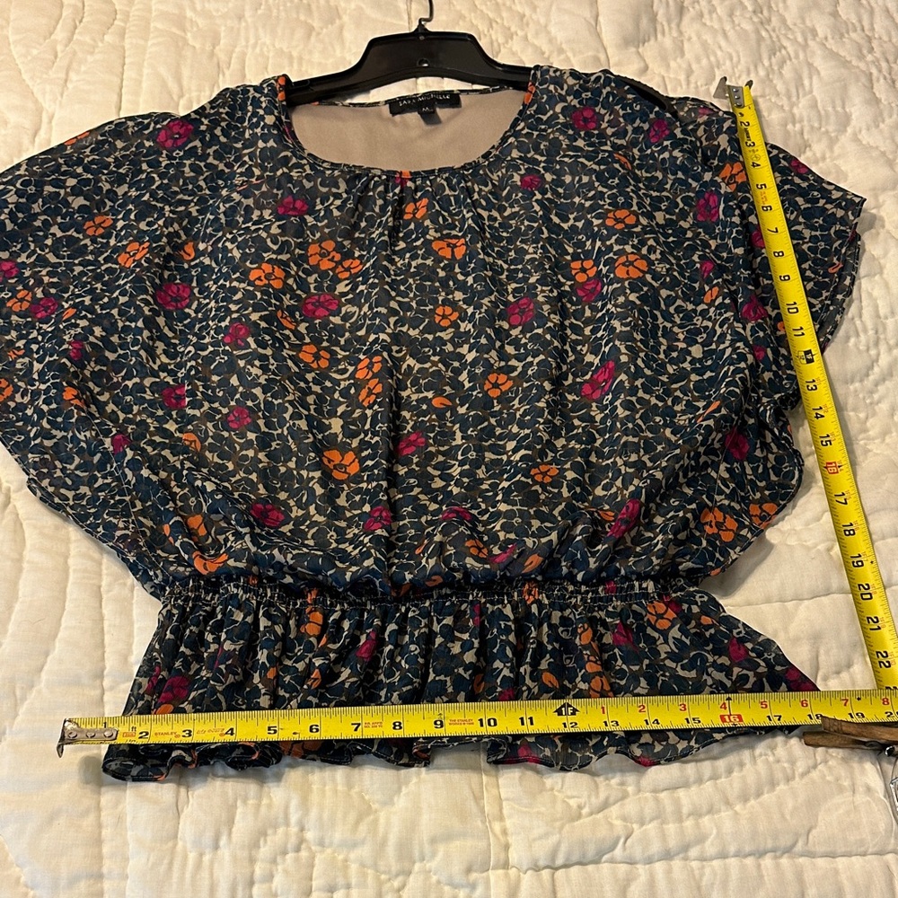 Sara Michelle Navy Floral Blouse